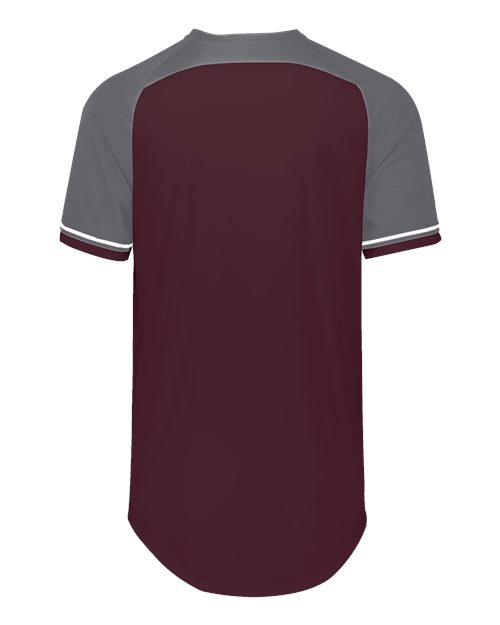Custom EmbroideredRussell Athletic Unisex Classic V-Neck Jersey 12076 Maroon/ Steel/ White