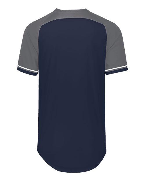 Custom EmbroideredRussell Athletic Unisex Classic V-Neck Jersey 12076 Navy/ Steel/ White