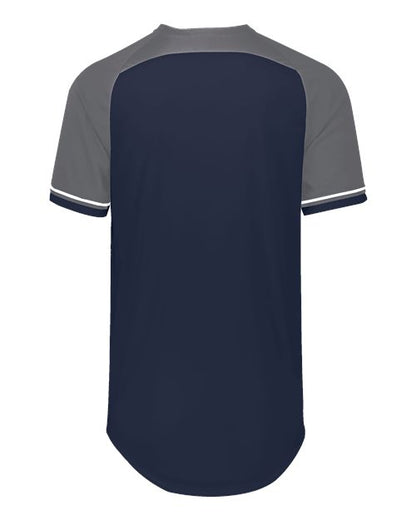 Custom EmbroideredRussell Athletic Unisex Classic V-Neck Jersey 12076 Navy/ Steel/ White
