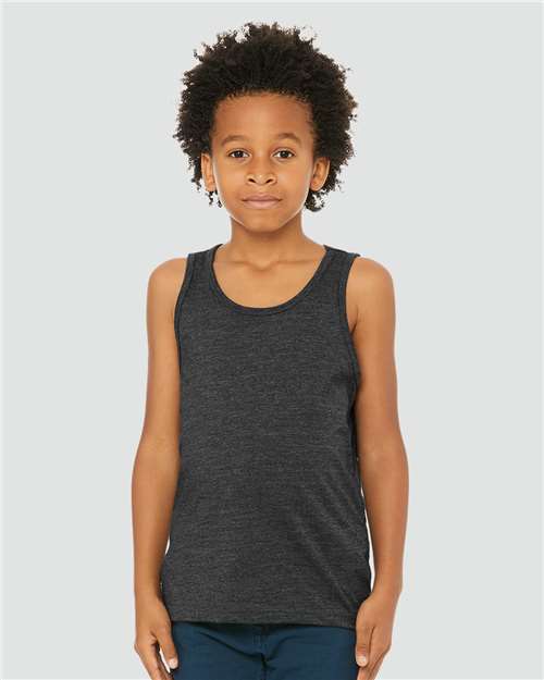 Custom Embroidered  BELLA + CANVAS Youth Heather CVC Tank 3480YCVC  