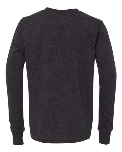 BELLA + CANVAS Triblend Long Sleeve Tee 3513 True Royal Triblend Custom Embroidered Business Logo
