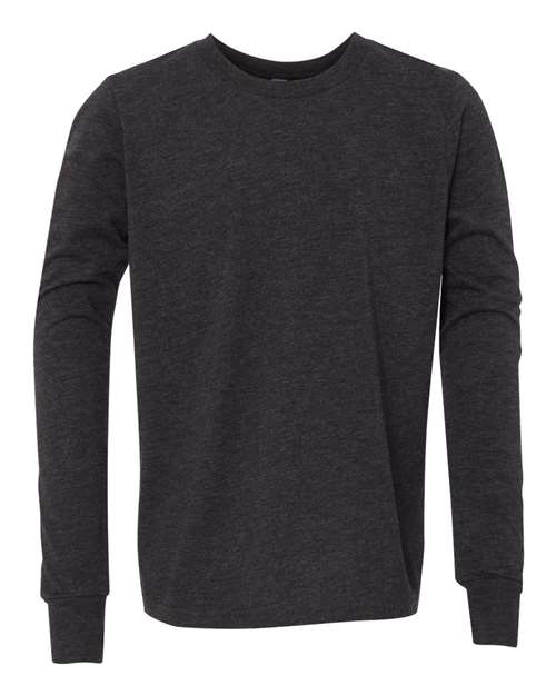 BELLA + CANVAS Triblend Long Sleeve Tee 3513 True Royal Triblend Custom Embroidered Business Logo