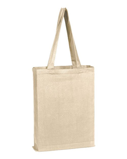 Q-Tees Canvas Gusset Promotional Tote Q800GS Custom Embroidered Business Logo