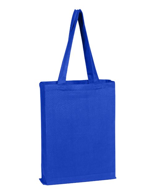 Q-Tees Canvas Gusset Promotional Tote Q800GS Custom Embroidered Business Logo