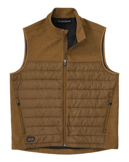 Custom EmbroideredDRI DUCK Men's Summit Soft Shell Puffer Vest 8965 Saddle Heather/ Saddle