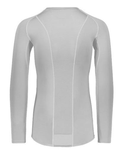 Custom EmbroideredRussell Athletic Unisex CoolCore­ Long Sleeve Compression Shirt 12092 Grid Iron Silver