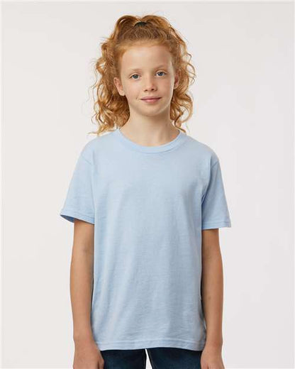 Custom Embroidered  Tultex Youth Fine Jersey T-Shirt 235 Baby Blue