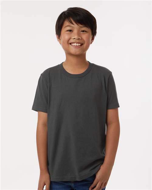 Custom Embroidered  Tultex Youth Fine Jersey T-Shirt 235 Charcoal
