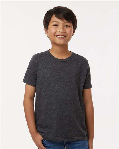 Custom Embroidered  Tultex Youth Fine Jersey T-Shirt 235 Heather Graphite