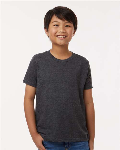 Custom Embroidered  Tultex Youth Fine Jersey T-Shirt 235 Heather Graphite