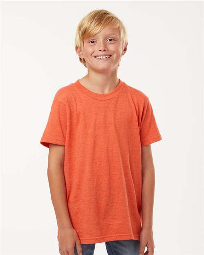 Custom Embroidered  Tultex Youth Fine Jersey T-Shirt 235 Heather Orange