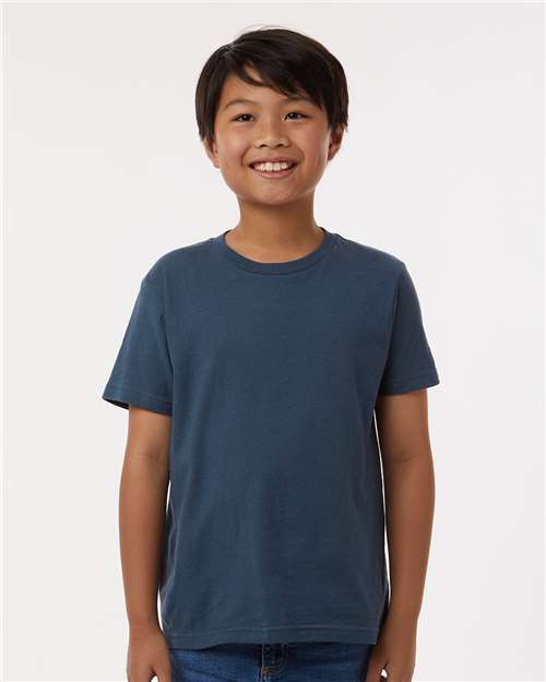 Custom Embroidered  Tultex Youth Fine Jersey T-Shirt 235 Indigo