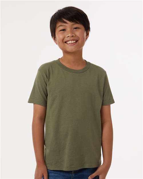 Custom Embroidered  Tultex Youth Fine Jersey T-Shirt 235 Military Green