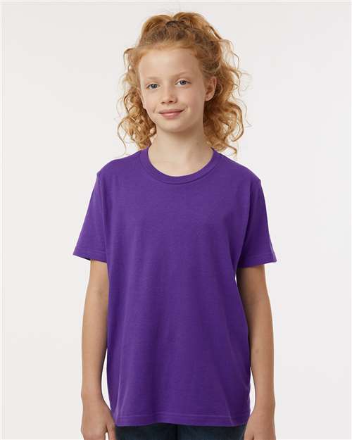 Custom Embroidered  Tultex Youth Fine Jersey T-Shirt 235 Purple