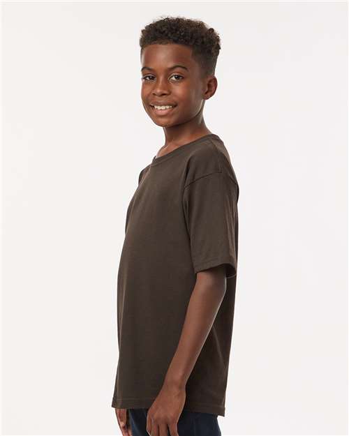 M&O Youth Gold Soft Touch T-Shirt 4850 Chocolate