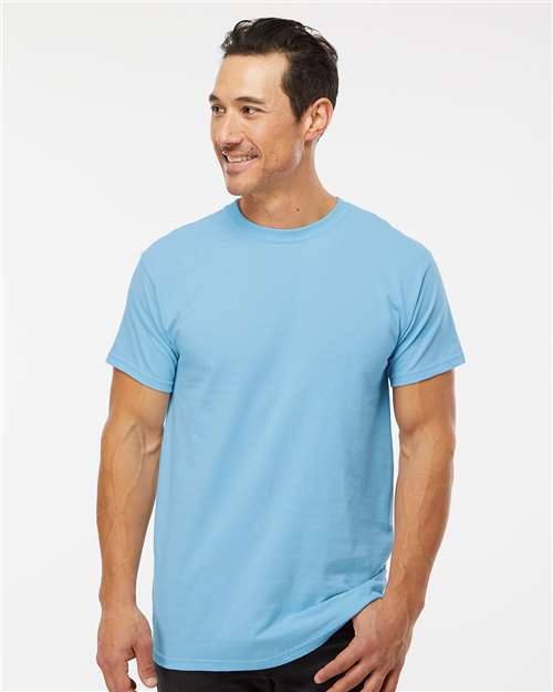 Custom Embroidered  M&O Gold Soft Touch T-Shirt 4800 Sky