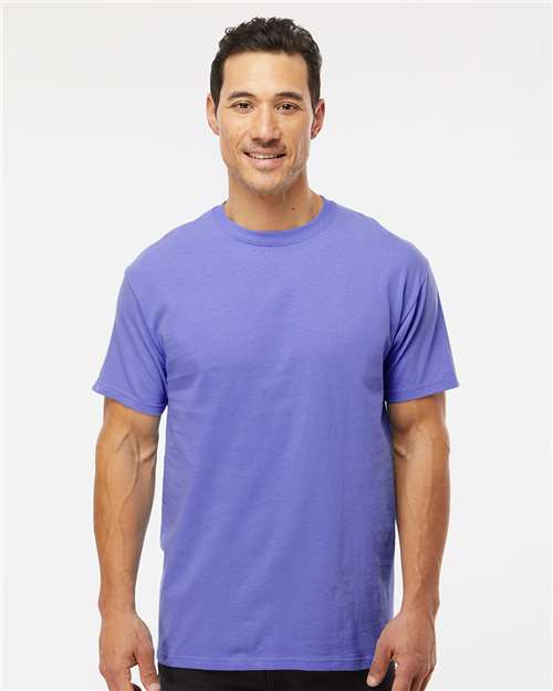 Custom Embroidered  M&O Gold Soft Touch T-Shirt 4800 Violet