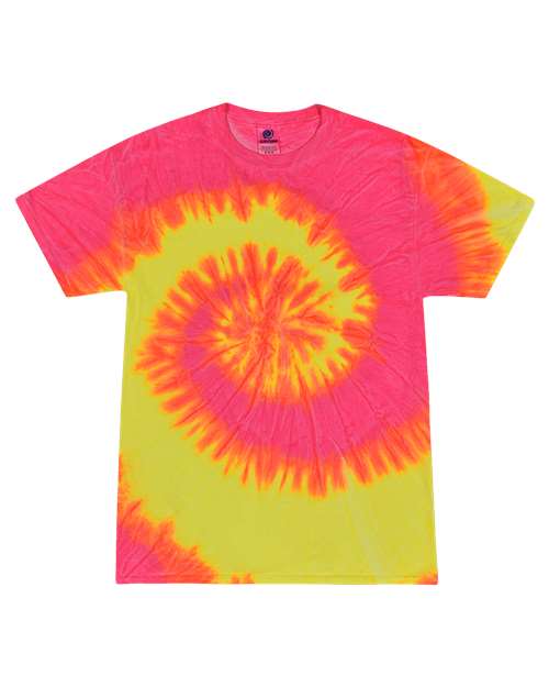 Colortone Multi-Color Tie-Dyed T-Shirt 1000 Fluorescent Swirl