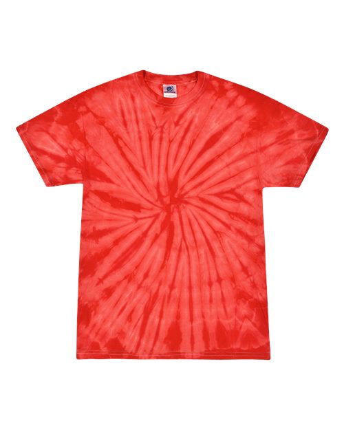 Colortone Youth Multi-Color Tie-Dyed T-Shirt 1000Y Spider Red