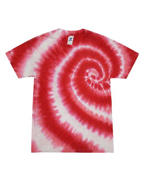Colortone Youth Multi-Color Tie-Dyed T-Shirt 1000Y Swirl Red