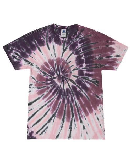 Colortone Youth Multi-Color Tie-Dyed T-Shirt 1000Y Cherry Cola