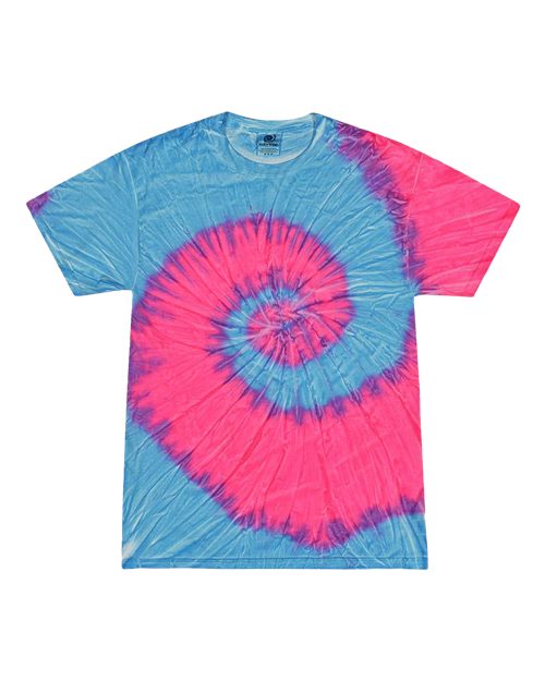 Colortone Youth Multi-Color Tie-Dyed T-Shirt 1000Y Flo Blue/ Pink