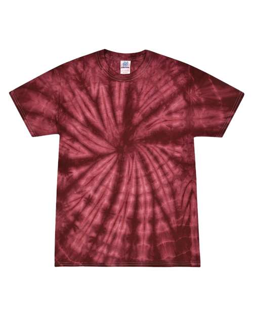 Colortone Youth Multi-Color Tie-Dyed T-Shirt 1000Y Spider Burgundy