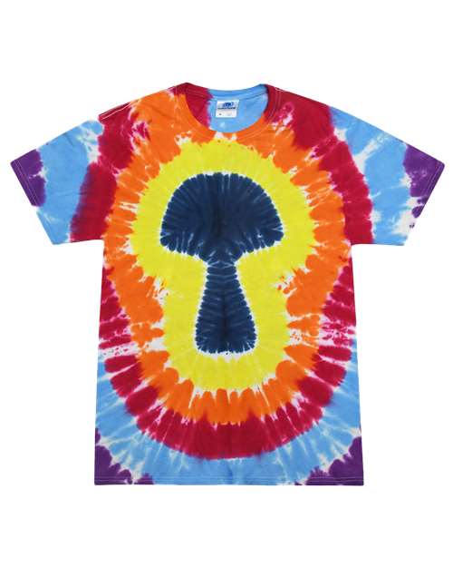 Custom EmbroideredColortone Unisex Shapes Tie-Dyed T-Shirt 12350 Multicolor Mushroom