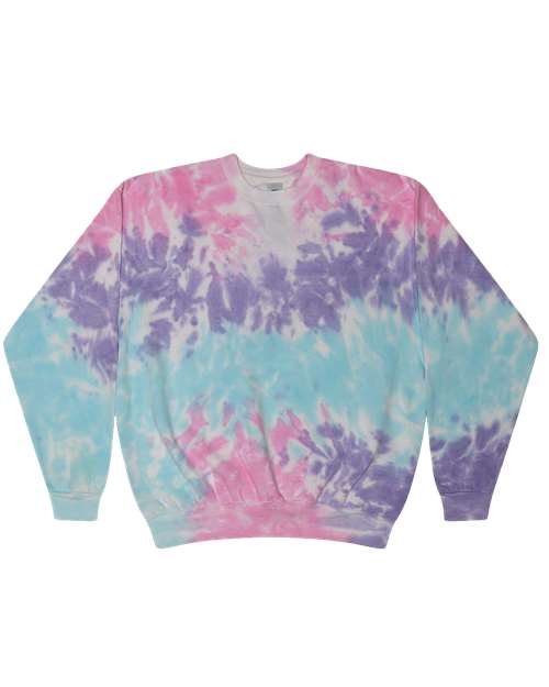 Colortone Unisex Tie-Dyed Fleece Crewneck Sweatshirt 8100