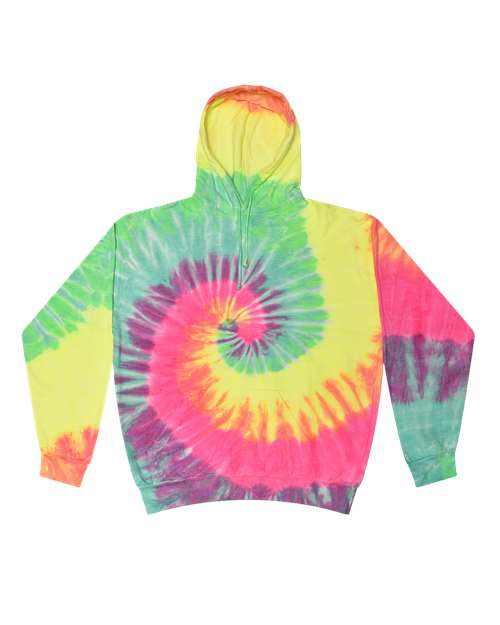 Colortone Youth Tie-Dyed Hooded Sweatshirt 8777Y Minty Rainbow