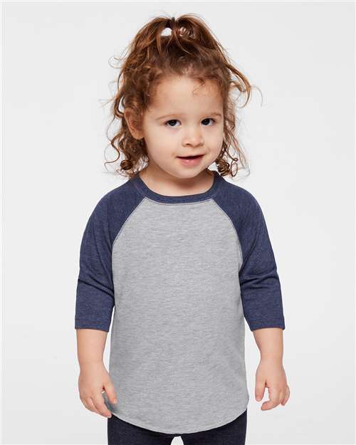 Custom Embroidered  Rabbit Skins Toddler Baseball Fine Jersey Three-Quarter Sleeve Tee 3330  