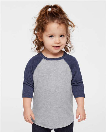 Custom Embroidered  Rabbit Skins Toddler Baseball Fine Jersey Three-Quarter Sleeve Tee 3330  