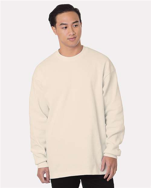 Bayside Unisex USA-Made Heavyweight Waffle Knit Thermal 8205