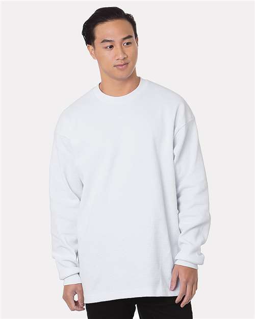 Bayside Unisex USA-Made Heavyweight Waffle Knit Thermal 8205