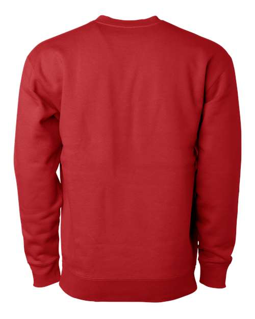 Independent Trading Co. Heavyweight Crewneck Sweatshirt IND3000 Red Custom Embroidered Business Logo