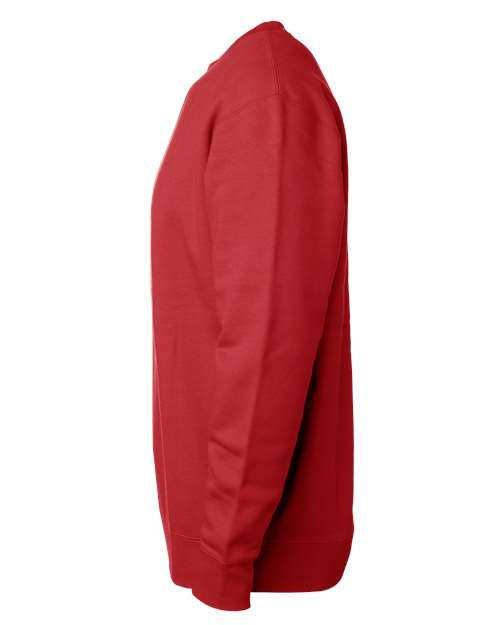 Independent Trading Co. Heavyweight Crewneck Sweatshirt IND3000 Red Custom Embroidered Business Logo