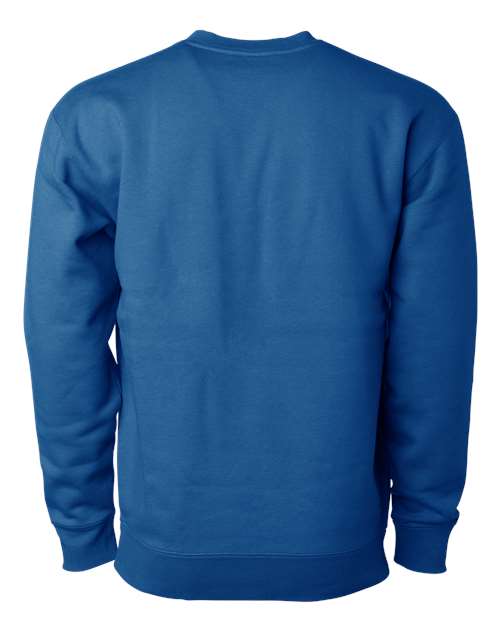 Independent Trading Co. Heavyweight Crewneck Sweatshirt IND3000 Royal Custom Embroidered Business Logo