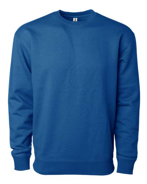 Independent Trading Co. Heavyweight Crewneck Sweatshirt IND3000 Royal Custom Embroidered Business Logo