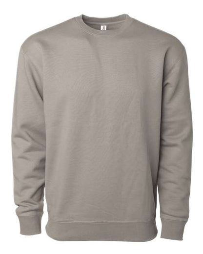 Independent Trading Co. Heavyweight Crewneck Sweatshirt IND3000 Cement Custom Embroidered Business Logo