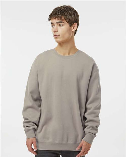 Custom Embroidered  Independent Trading Co. Heavyweight Crewneck Sweatshirt IND3000 Cement