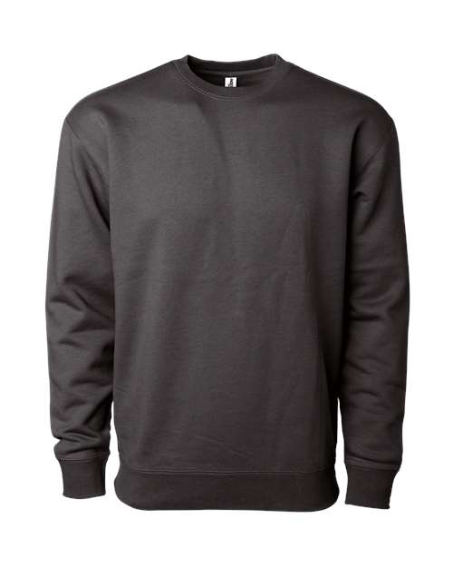 Independent Trading Co. Heavyweight Crewneck Sweatshirt IND3000 Asphalt Custom Embroidered Business Logo