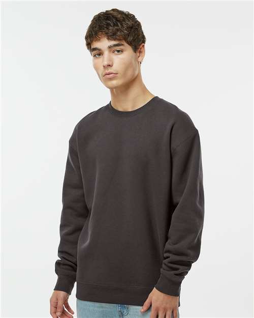 Custom Embroidered  Independent Trading Co. Heavyweight Crewneck Sweatshirt IND3000 Asphalt