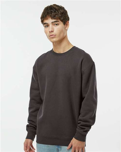 Custom Embroidered  Independent Trading Co. Heavyweight Crewneck Sweatshirt IND3000 Asphalt