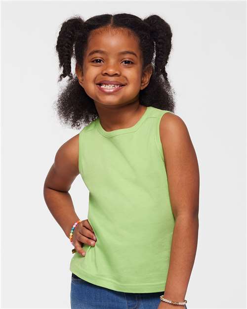 Custom Embroidered  Rabbit Skins Toddler Fine Jersey Tank 3323  