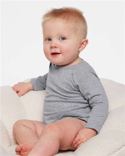 Custom Embroidered  Rabbit Skins Infant Fine Jersey Long Sleeve Bodysuit 4421  