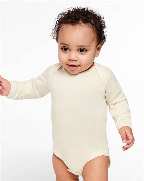 Custom Embroidered  Rabbit Skins Infant Fine Jersey Long Sleeve Bodysuit 4421  