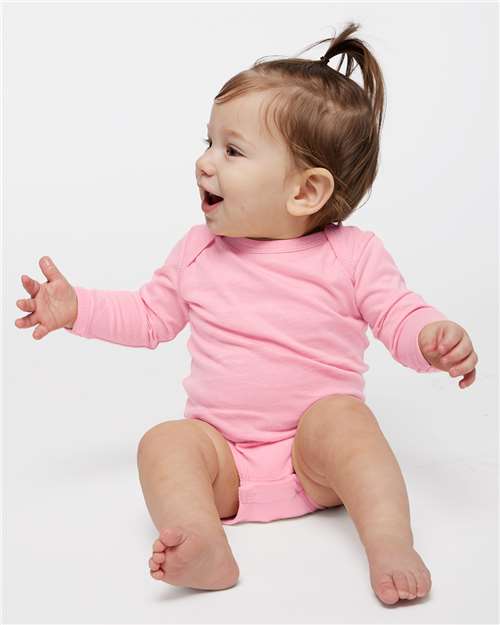 Custom Embroidered  Rabbit Skins Infant Fine Jersey Long Sleeve Bodysuit 4421  