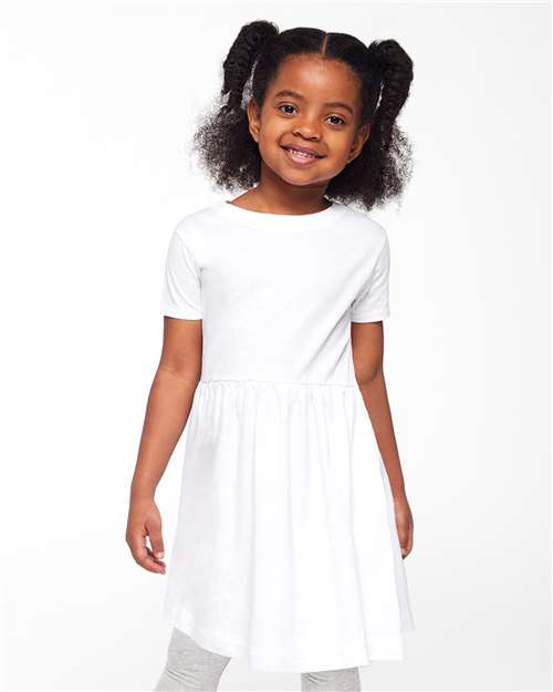 Custom Embroidered  Rabbit Skins Toddler Fine Jersey Dress 5333  
