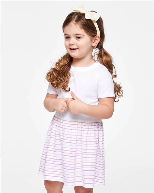 Custom Embroidered  Rabbit Skins Toddler Fine Jersey Dress 5333  