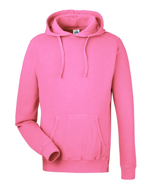 J. America Pigment-Dyed Fleece Hooded Sweatshirt 8730